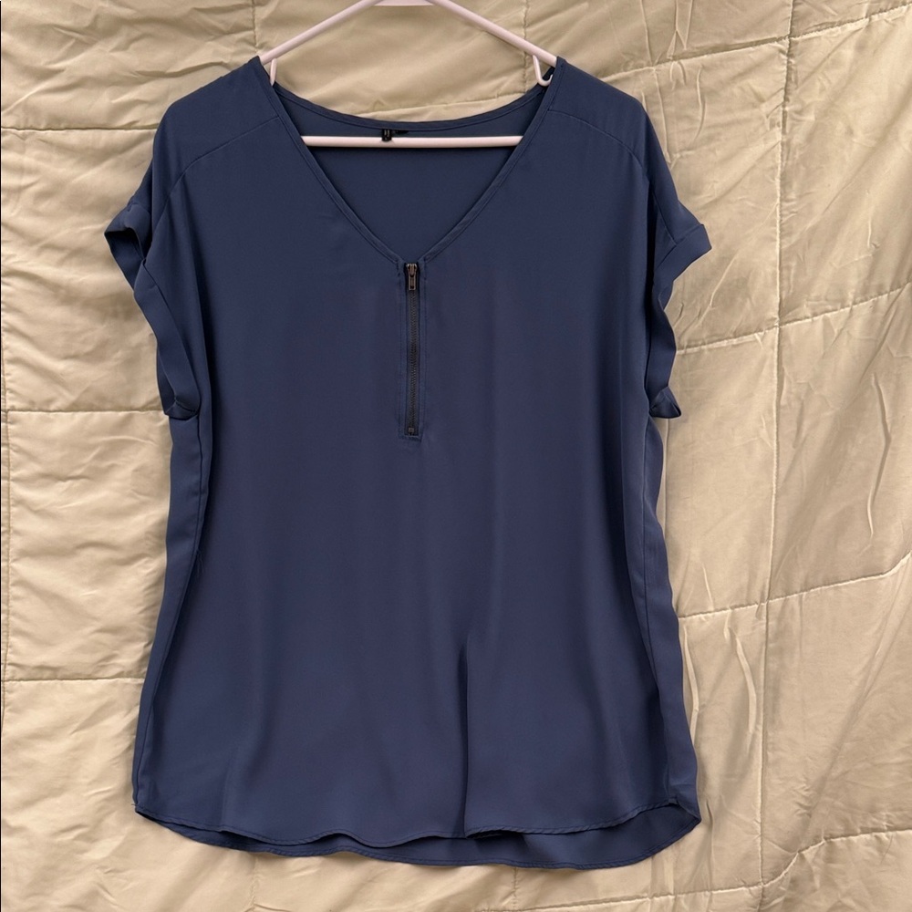 Maurices blue Zip-Front Blouse